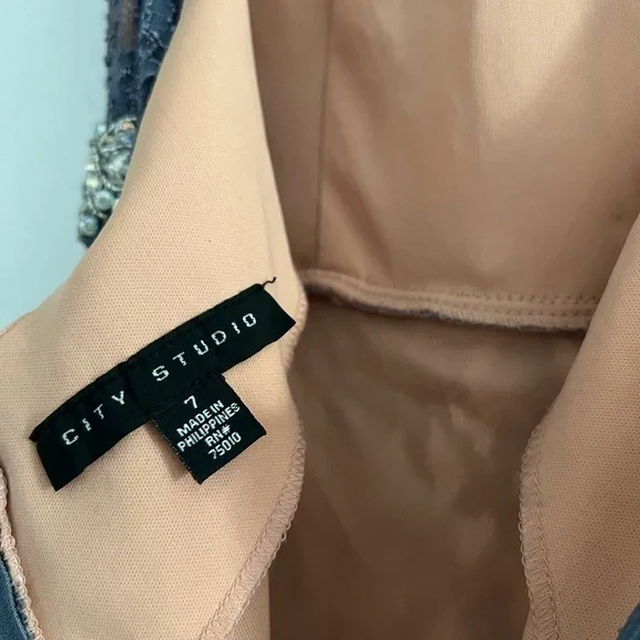 Women’s Lace open back Prom Dress City Studio Size 7 Blue - Picture 4 of 8